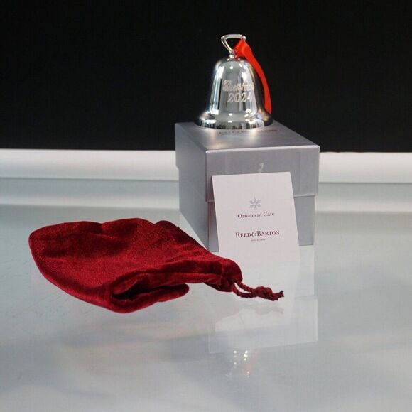 Reed And Barton Christmas 2024 Annual Silver Bell Ornament New in Box - Picture 4 of 7